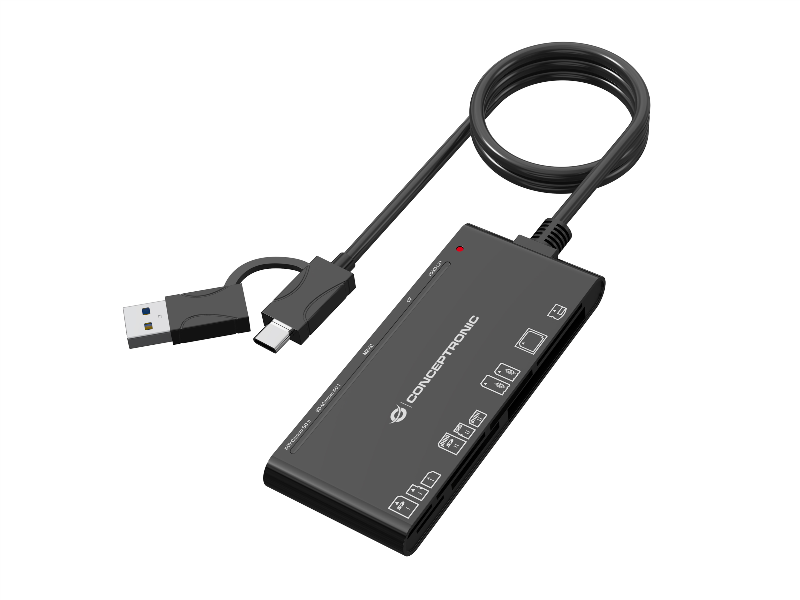 LETTORE SCHEDE USB 3.0 7IN1 BK 2*SD,2*MICRO SD/T-FLASH,MS,CF,XD da ADDER