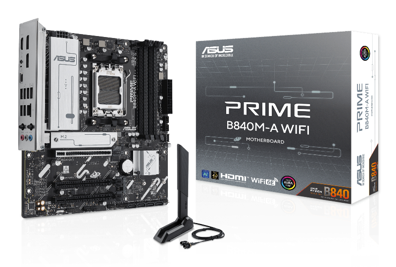 MB ASUS PRIME B840M-A WIFI AM5 4D5 4PCIE 4SATA 3M2 HD/2*DP MATX da ADDER