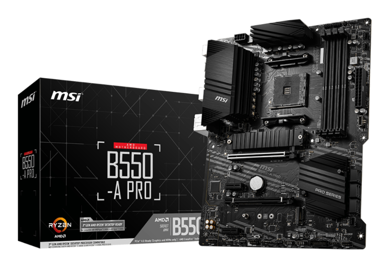 MB MSI B550-A PRO AM4 RYZ5000 4D4 6S3 2M.2 U3.2 GBLAN H/DP RAID da ADDER
