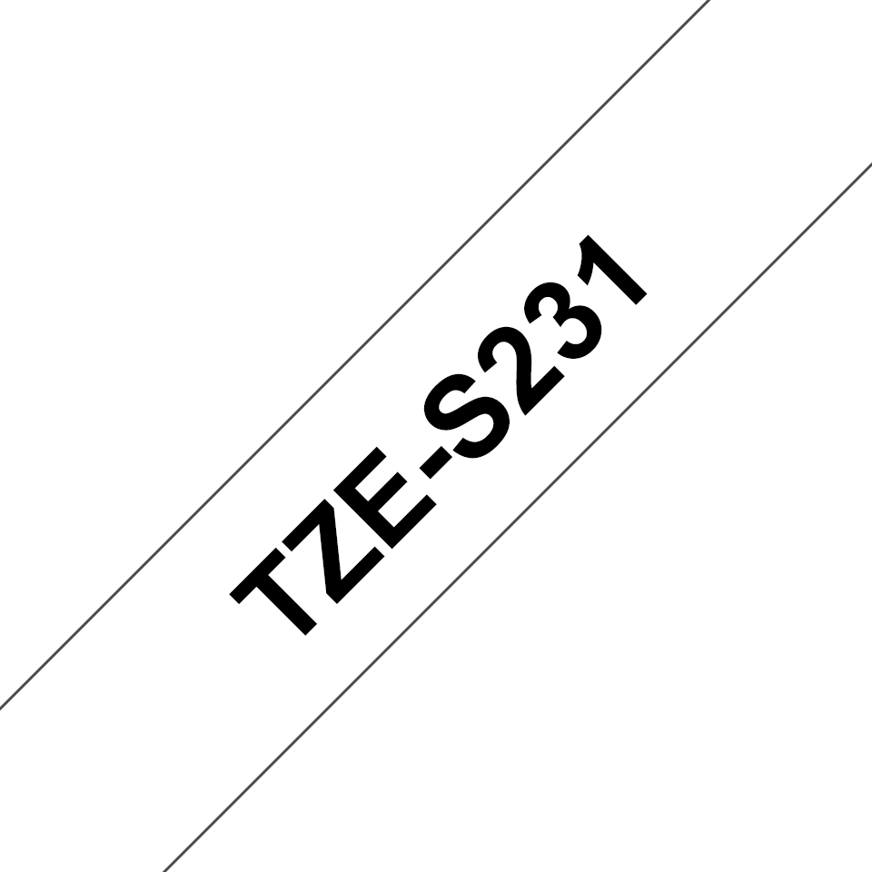 NASTRO ADESIVO BROTHER TZE-S231 PER PT-1010/1280 NERO SU BIANCO da ADDER