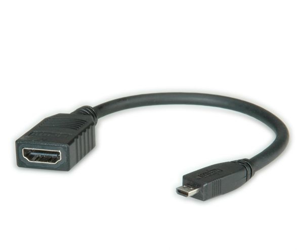 ADATTATORE MICRO HDMI-HDMI 4K M/F 3840x2160 @30Hz CON CAVO 0,15MT da ADDER
