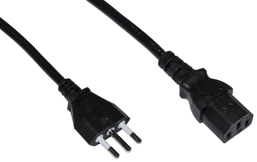 CAVO ALIMENTAZIONE 1,8MT BK SPINA ITALIANA TRIPOLARE da ADDER
