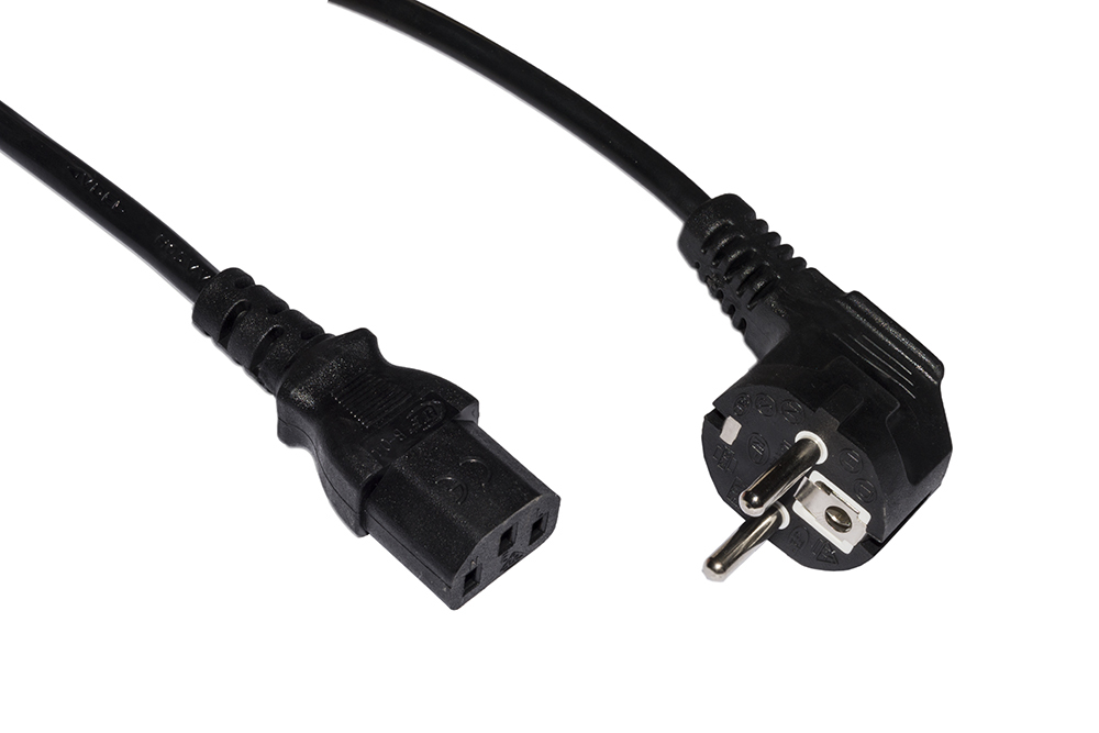 CAVO ALIMENTAZIONE 1,8MT BK SCHUKO ANGOLO 90?-C13 250V da ADDER