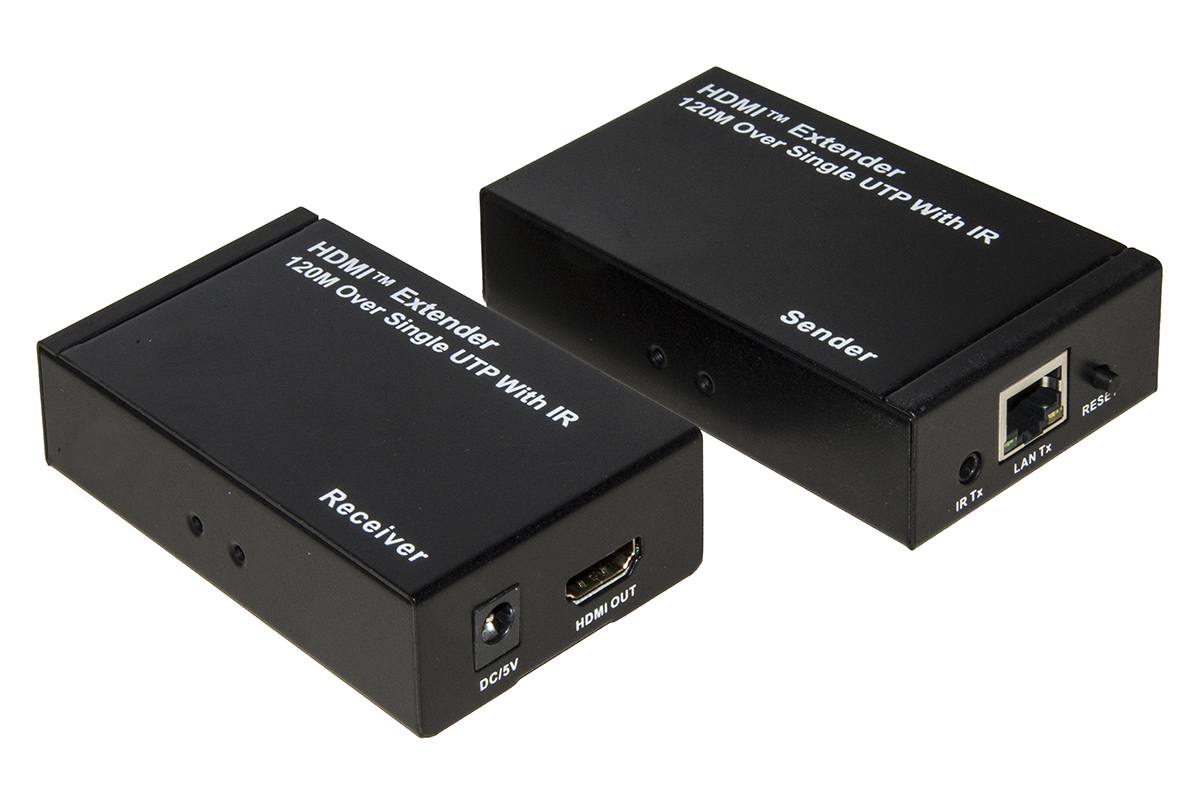 EXTENDER HDMI TRAMITE CAVO RETE CAT 5E/6 FINO 120MT INFRAROSSO TELEC. da ADDER