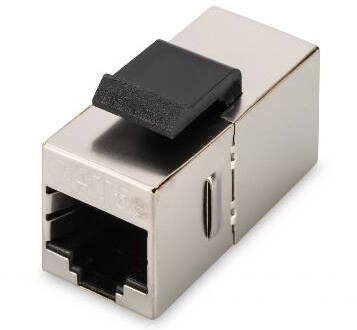COUPLER CAT.5E RJ45 UTP F/F NERO CON GANCI PER PANNELLI da ADDER