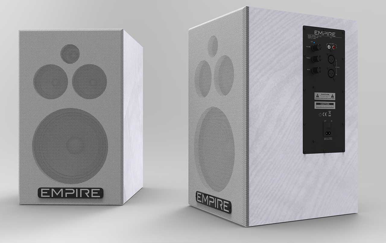 SPEAKER EMPIRE HS290 290W 80-20K HZ RCA XLR BALANCED WHITE da ADDER
