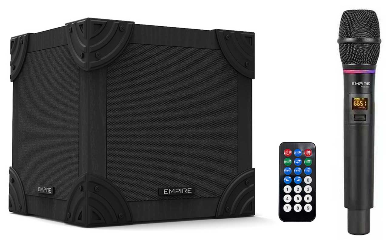 SPEAKER EMPIRE PORTATILE QUBO CON MICROFONO 100W MICR.ICE INCLUSO da ADDER
