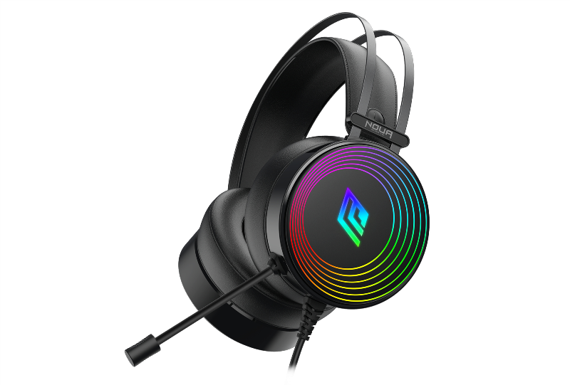 CUFFIA C/MICROFONO USB/3,5MM GAMING RGB BK CRUX da ADDER